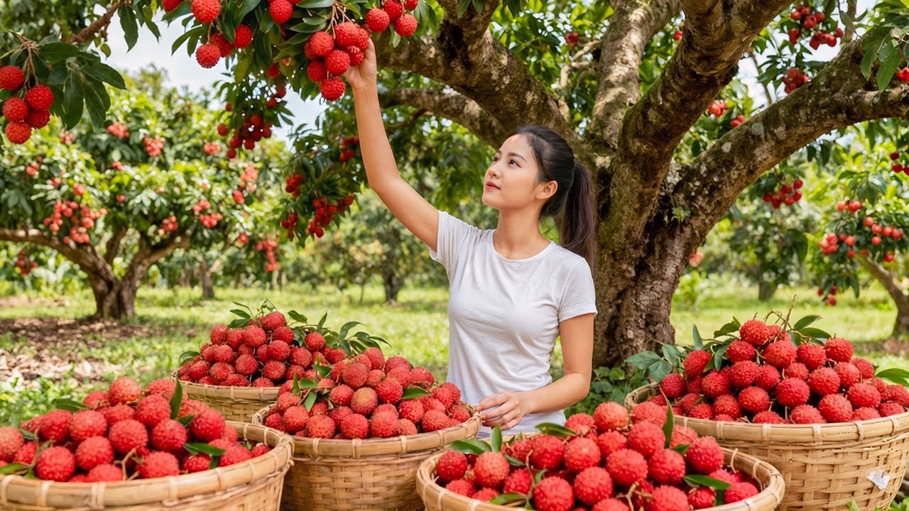 Country Life: Harvesting 100KG+ Lychees, Farm Care and Going to the Market