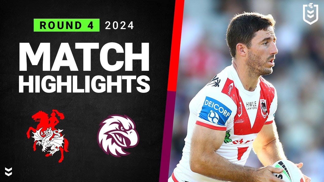 NRL Highlights | NRL 2024 | Dragons v Sea Eagles | Match Highlights