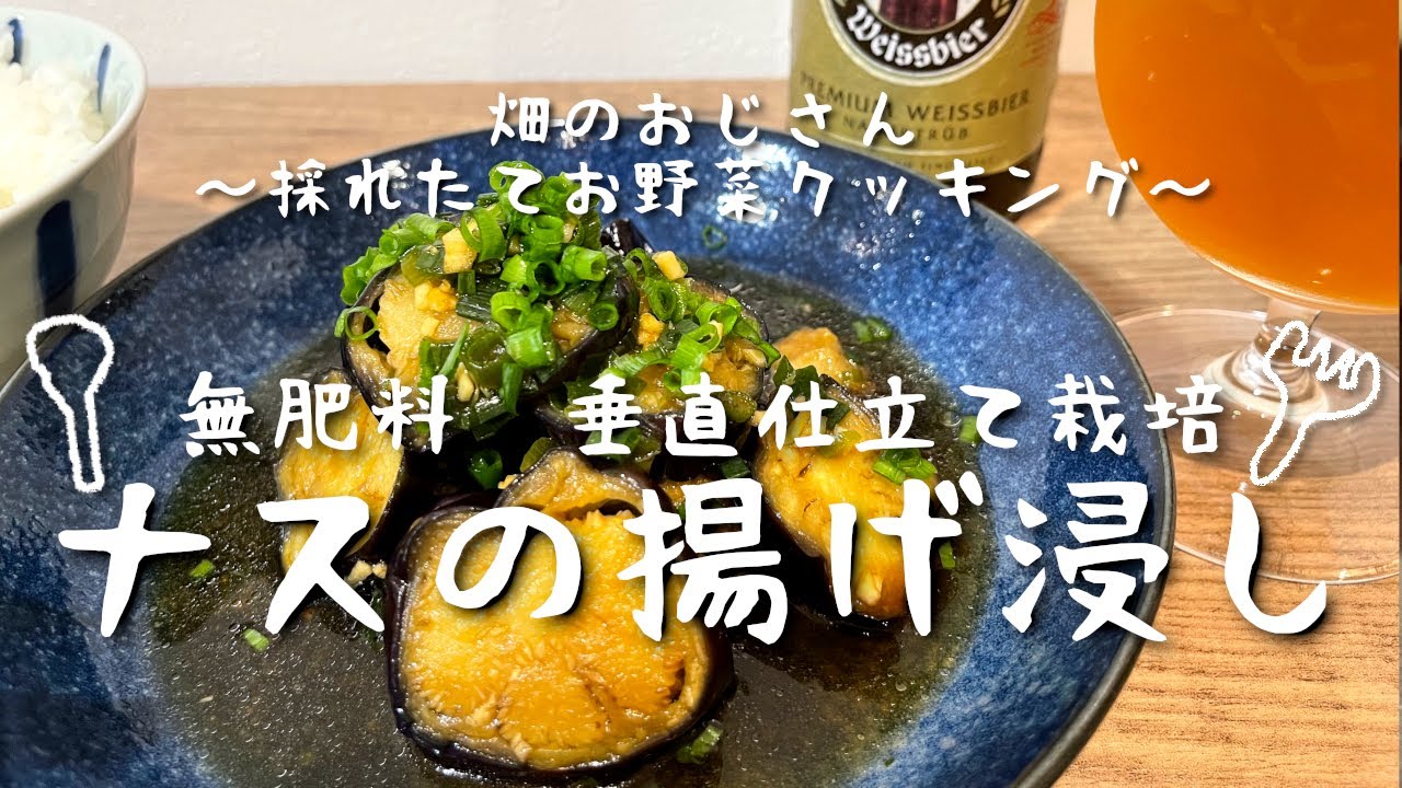 ナスの揚げ浸し 採れたてお野菜クッキング #53 #グルメ #レシピ #家庭菜園 #野菜栽培 #ガーデニング #接木苗 #無肥料 #垂直仕立て栽培 #道法スタイル #道法正徳 #白ビール