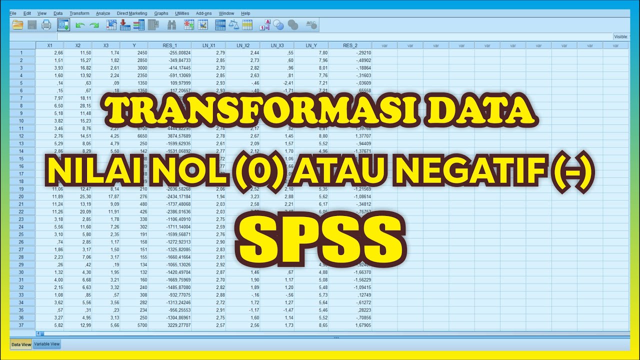 Transformasi Data Minus di SPSS➡️Cara Mengatasi Uji Normalitas Yang Tidak Normal