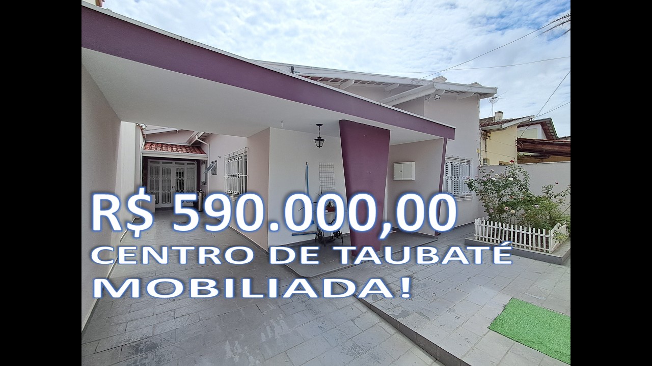 🏡CASA NO CORAÇÃO DE TAUBATÉ/SP 🏡 2 MIN DO MERCADO MUNICIPAL | 4 DORM | MOBILIADA 3 VAGAS