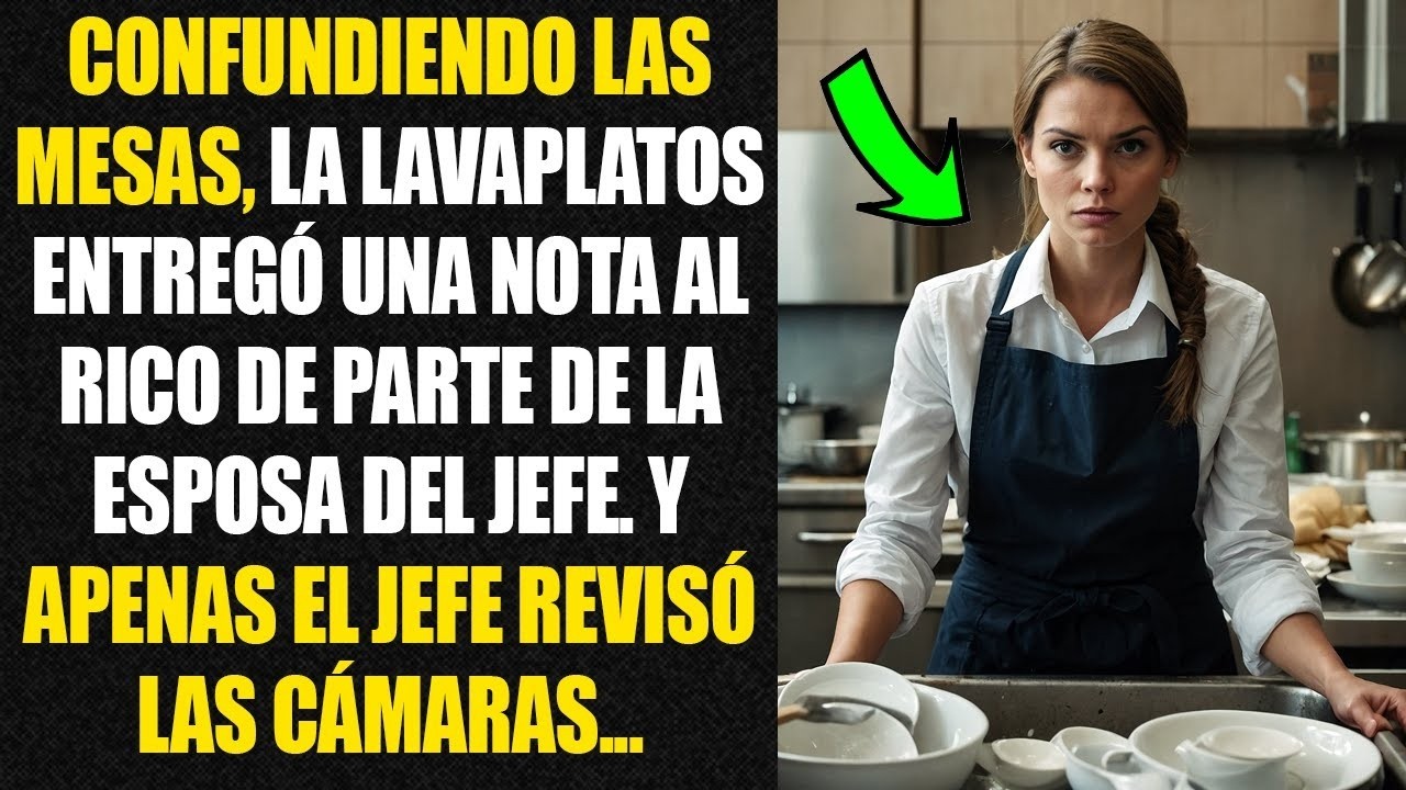 Confundiendo las mesas, la lavaplatos entregó una nota al rico de parte de la esposa del jefe...