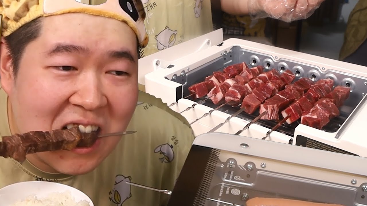 집에서 자동회전 양꼬치 즐기기