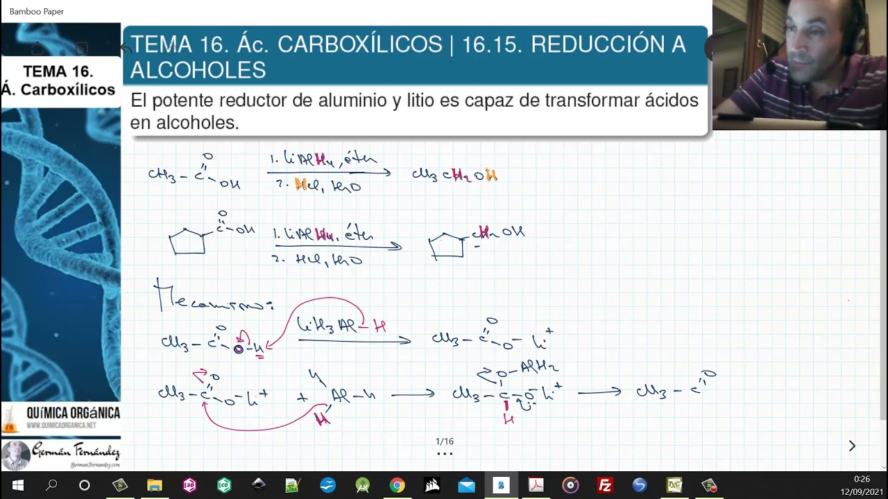 TEMA 16. &Aacute;CIDOS CARB&Oacute;XILICOS | 16.15. REDUCCI&Oacute;N A ALCOHOLES