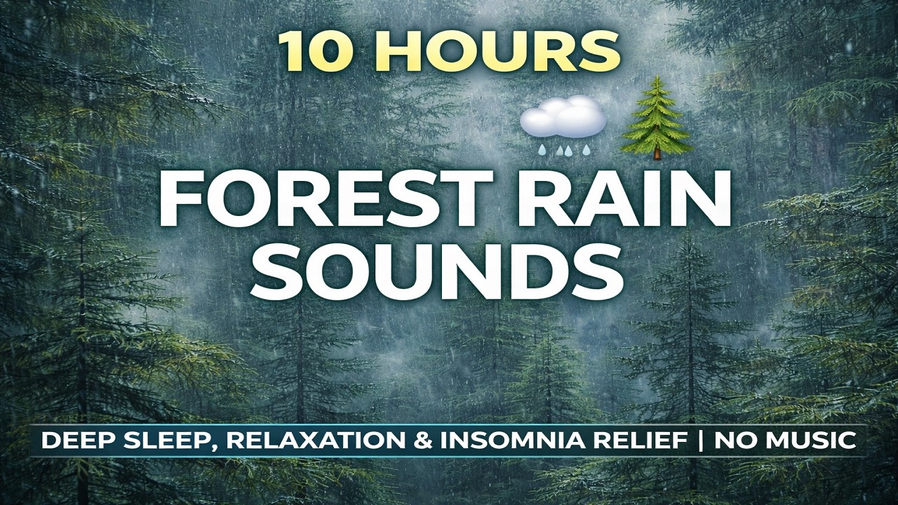 10 Hours Forest Rain Sounds 🌧️🌲 | Deep Sleep, Relaxation & Insomnia Relief | No Music