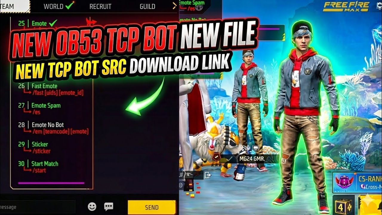 NEW OB53 TCP BOT FILE LINK 😍 || NEW MG24 GAMER TCP BOT FILE || MG24 GAMER 