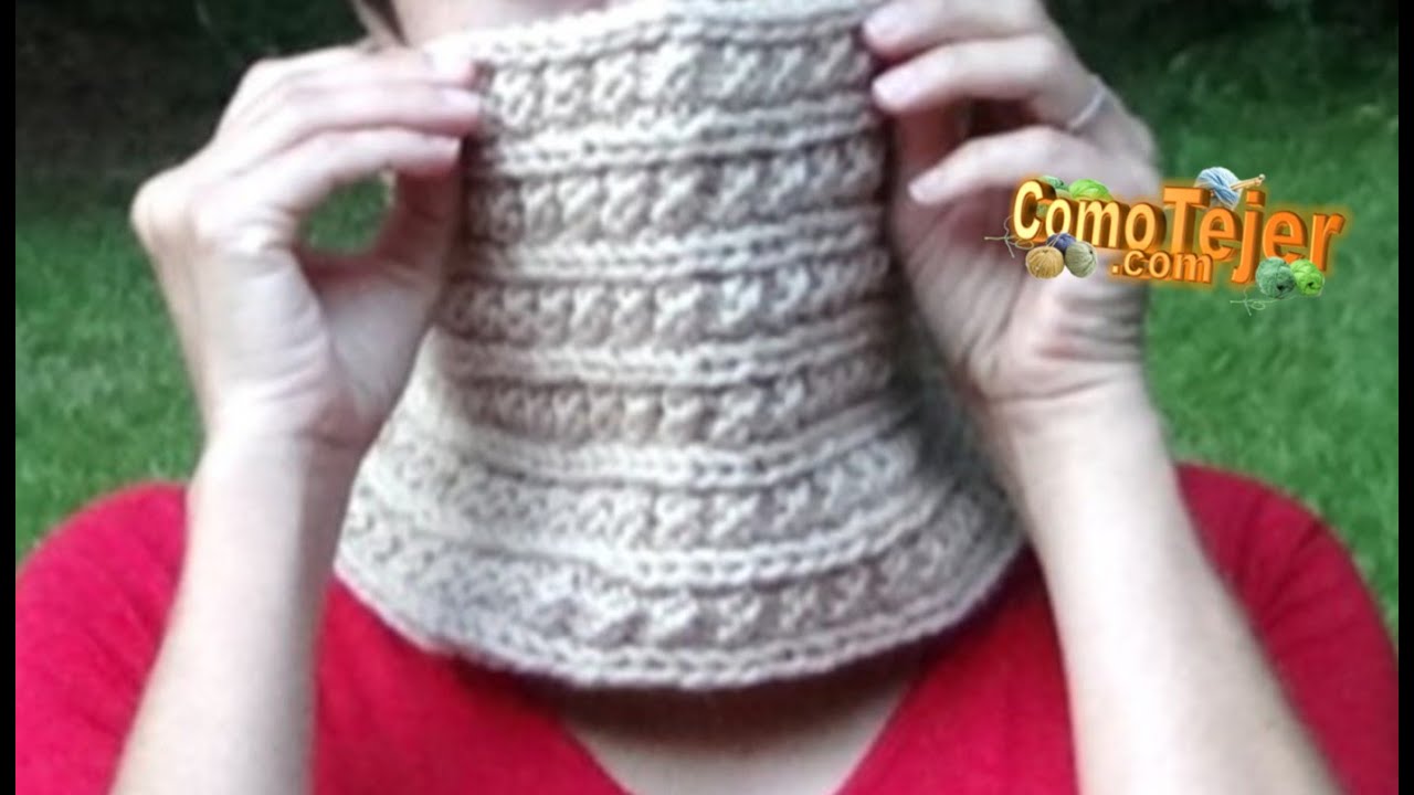 Cuello. Bufanda Cerrada. Espectacular. Knit a Cowl. Fácil. Elegante 2 agujas, tricot, palillos (789)