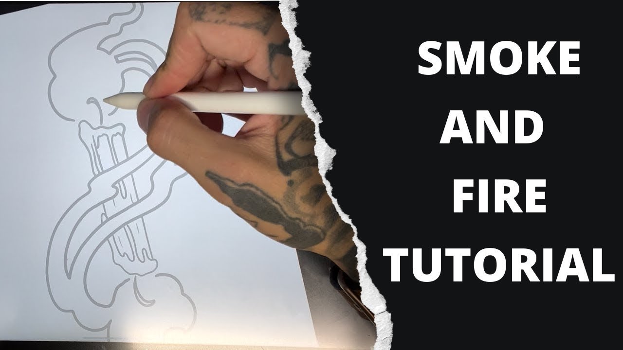 Tattoo Design Tutorial | How To Draw Flames and Smoke