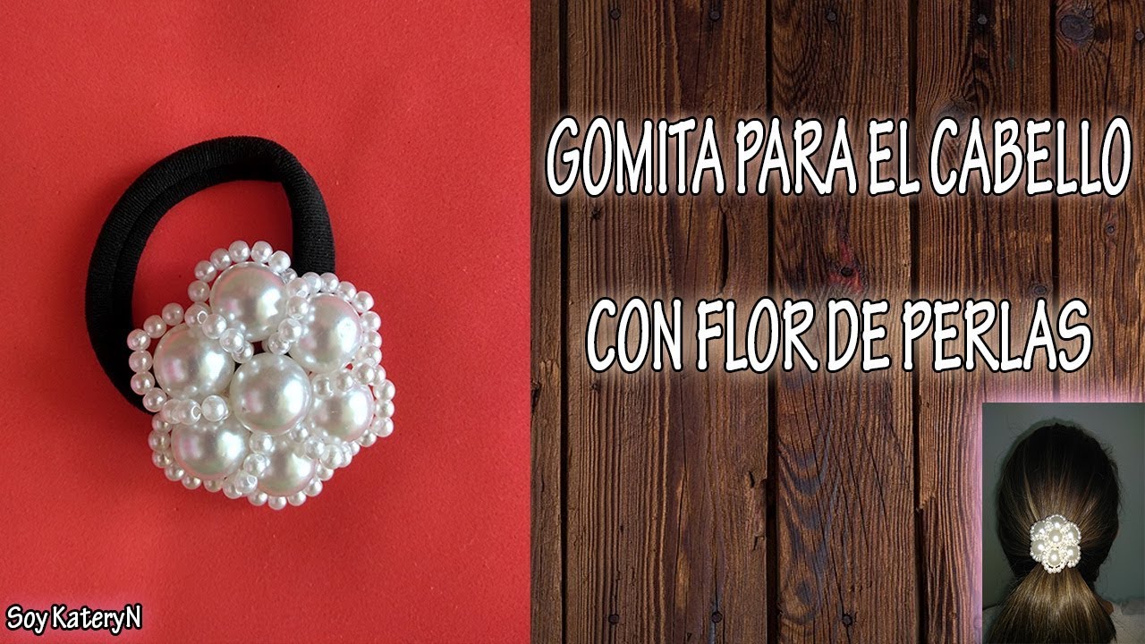 DIY || Flor de perlas || Gomita para el cabello
