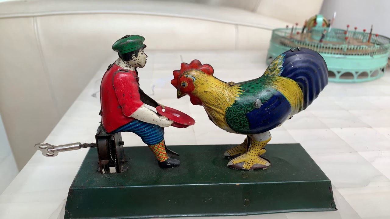Tin toys NO Germany, Japanese, Boy chicken 20s