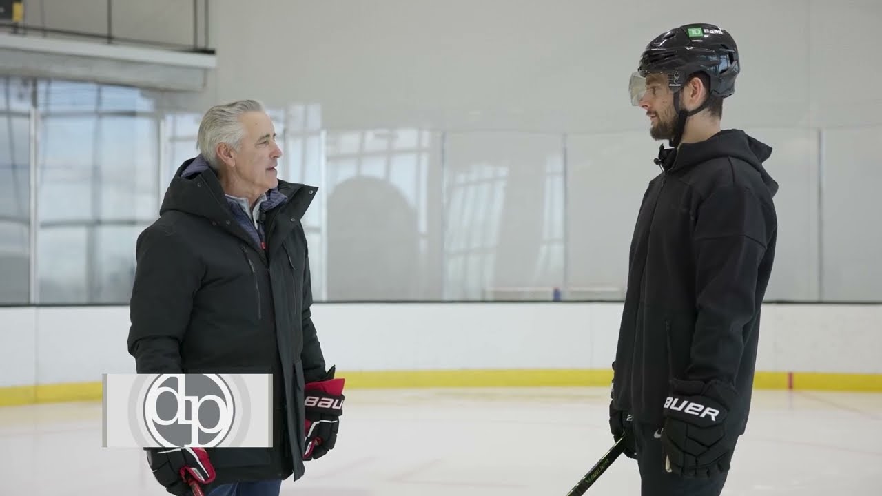Billy Costa Skates with Boston Bruin Jakub Zboril