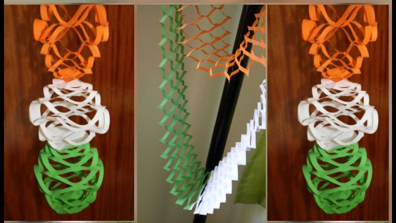 Indian Independence Special/2 TriColored Paper Decoration Ideas/Paper Wall Hanging.
