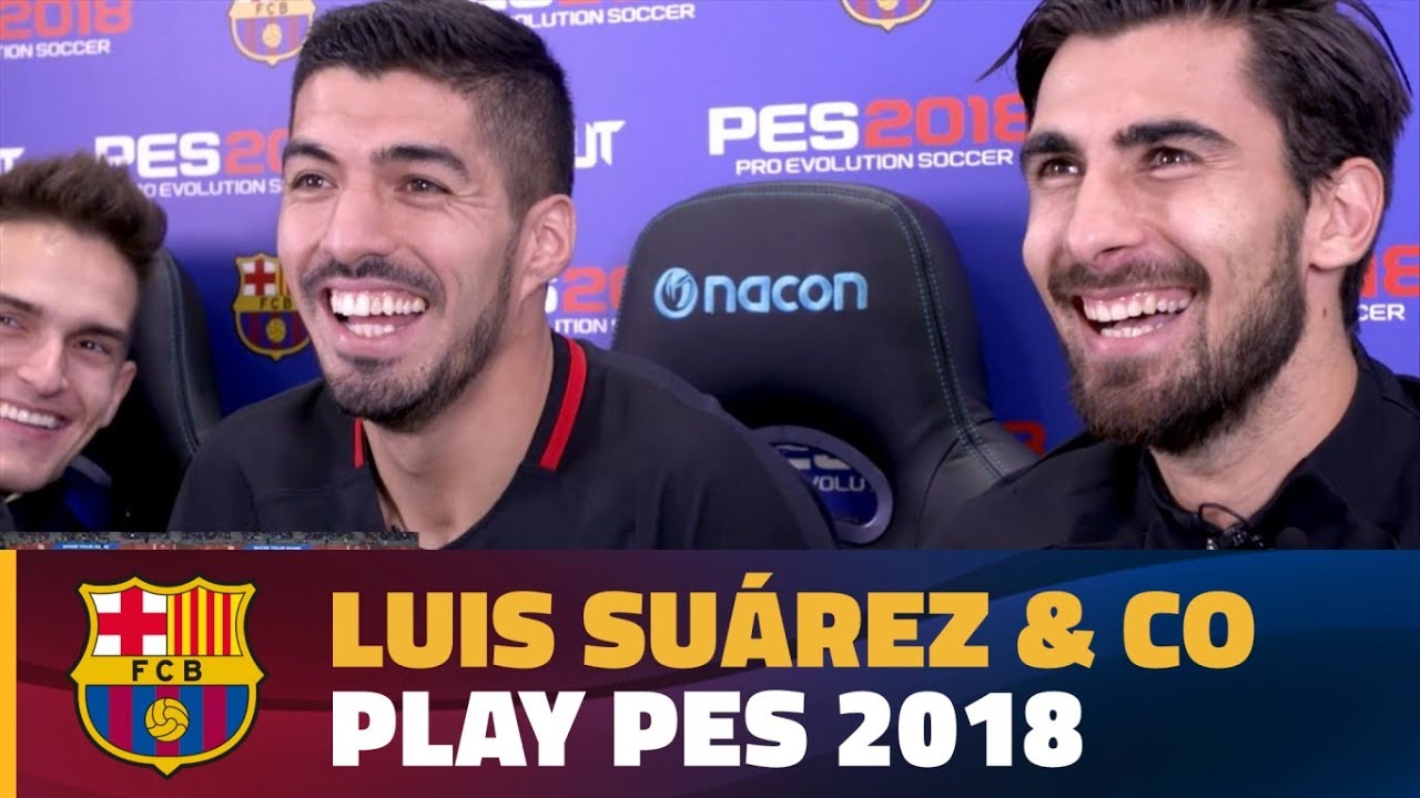 Luis Suárez leads Barça's Hilarious 6 Player Pro Evo Challenge!