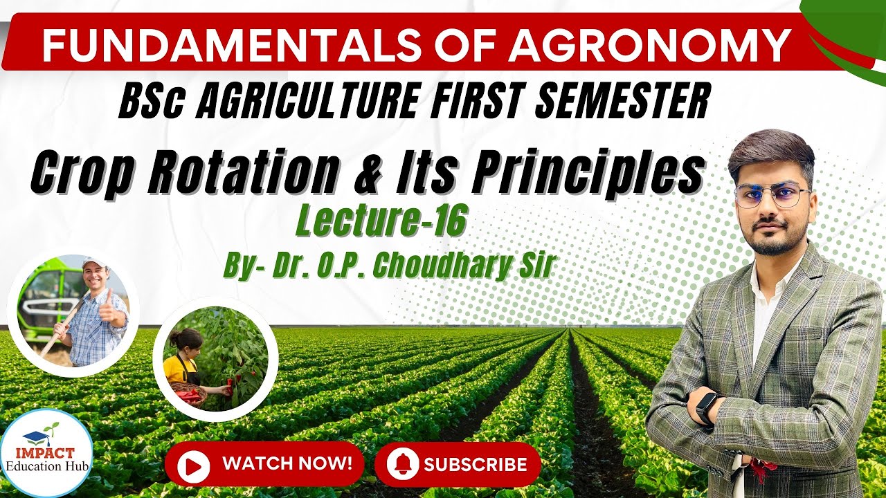 Crop rotation and its principles II Fundamentals of Agronomy for BSc Agriculture First Semester II