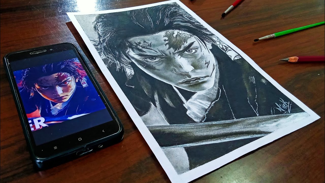 How to Draw Realistic Tanjiro | Demon Slayer Portrait + Story Explained | 