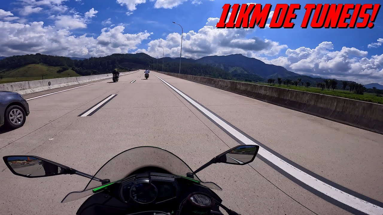 SUBINDO A NOVA SERRA DE CARAGUATATUBA 4K - MAIOR TUNEL DO PAÍS - ZX6R 636
