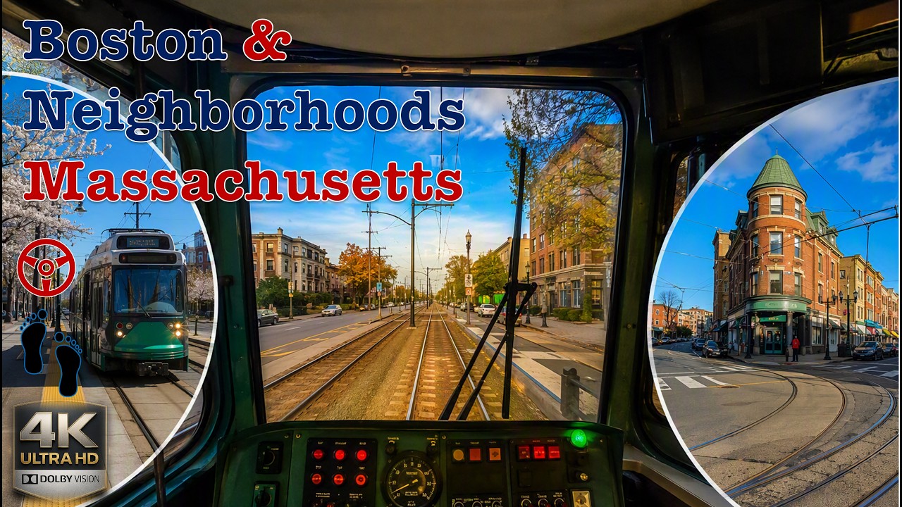 8K 360° VR | MBTA Green Line: Washington St to Packard's Corner | Boston Street View #scenicdrive