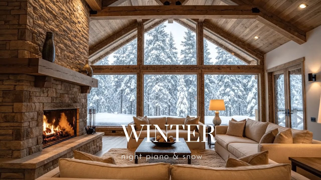 Watching Snow Fall in Europe ❄️ Peaceful Winter Ambience with Gentle Piano