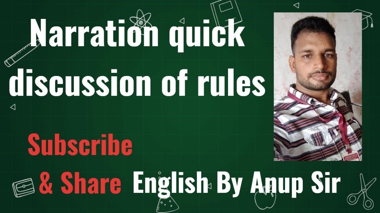 Narration (QUICK Rules discussion of narration) , Narration in a simple way by Anup Sir.