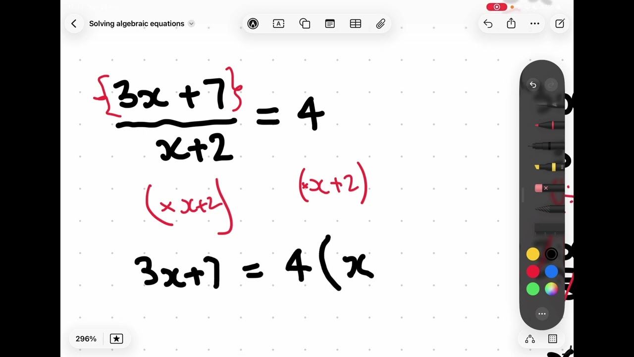 How to simplify and then solve algebraic equations