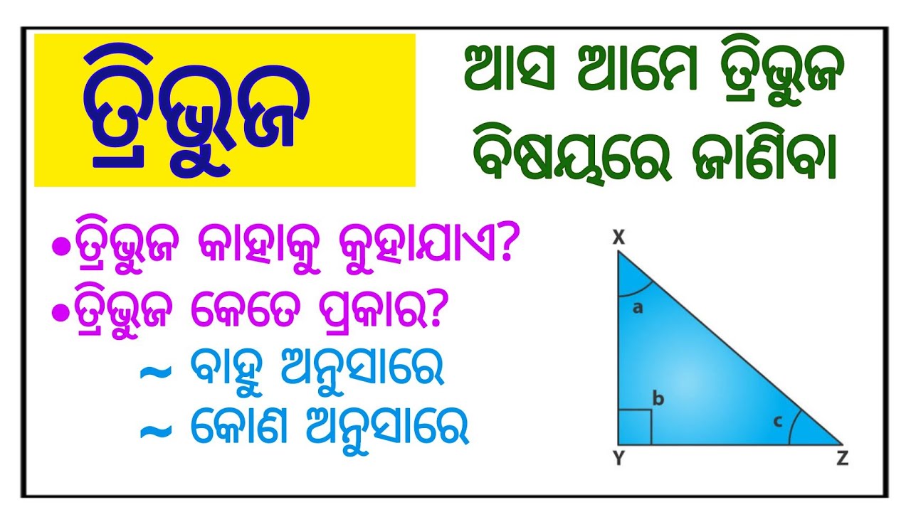 ତ୍ରିଭୁଜ କାହାକୁ କହନ୍ତି / ତ୍ରିଭୁଜ କେତେ ପ୍ରକାର ସେଗୁଡିକ କଣ କଣ / tribhuja kete prakar / types of triangle