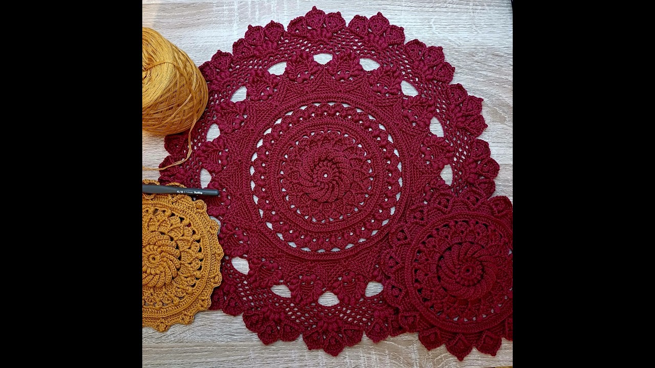 Szydełkowa serwetka / mandala ROSQUILLA L rząd 30 #crochet #mandala #doily #crochettutorial
