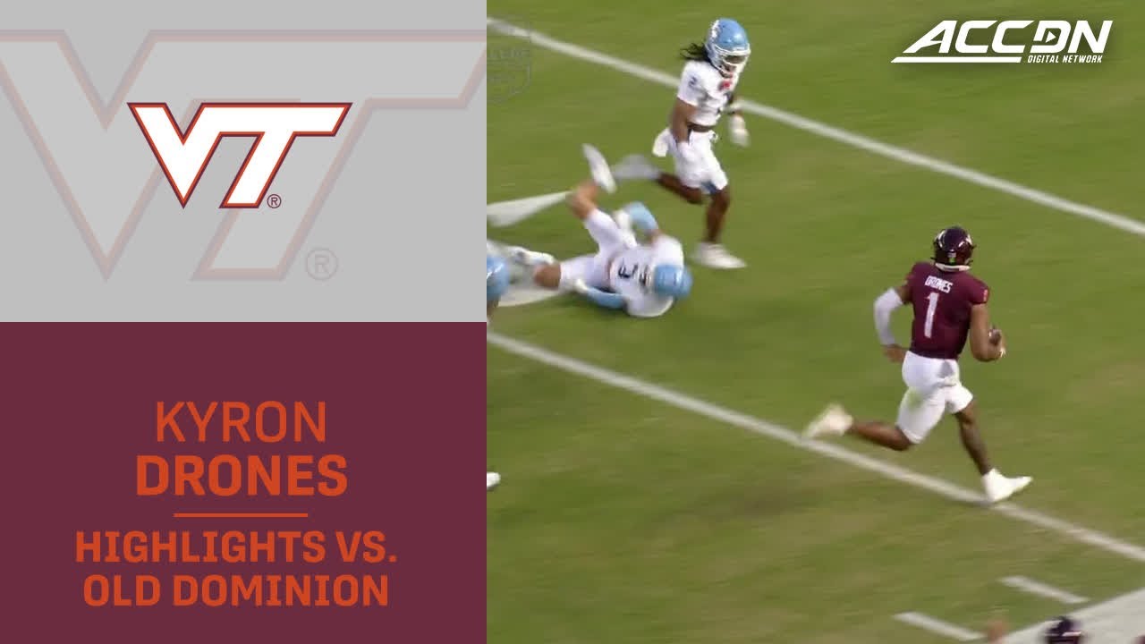 Virginia Tech's Kyron Drones Highlights vs. Old Dominion
