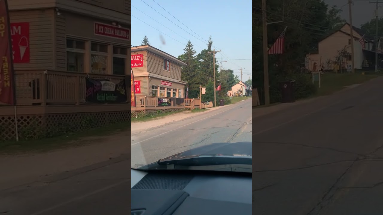 Curtis Michigan, east to west, summer morning drive