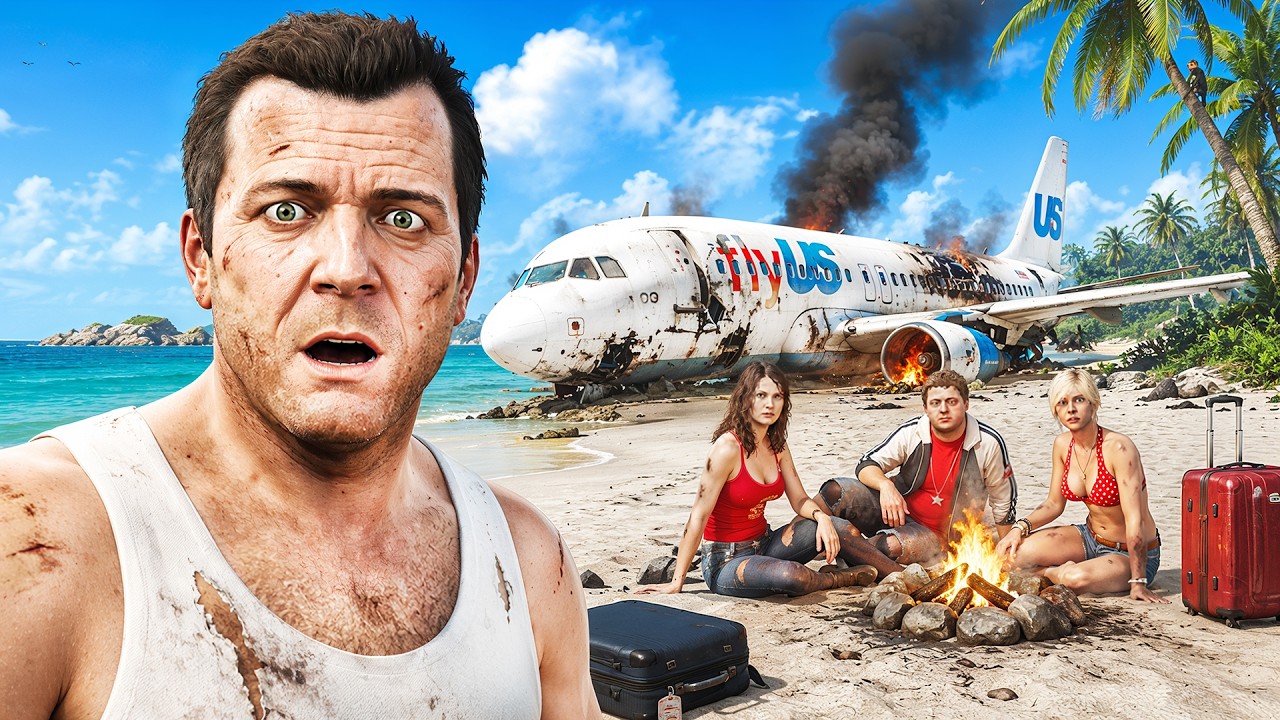 Przeżyłem ROZBICIE SAMOLOTU na BEZLUDNEJ WYSPIE w GTA 5!