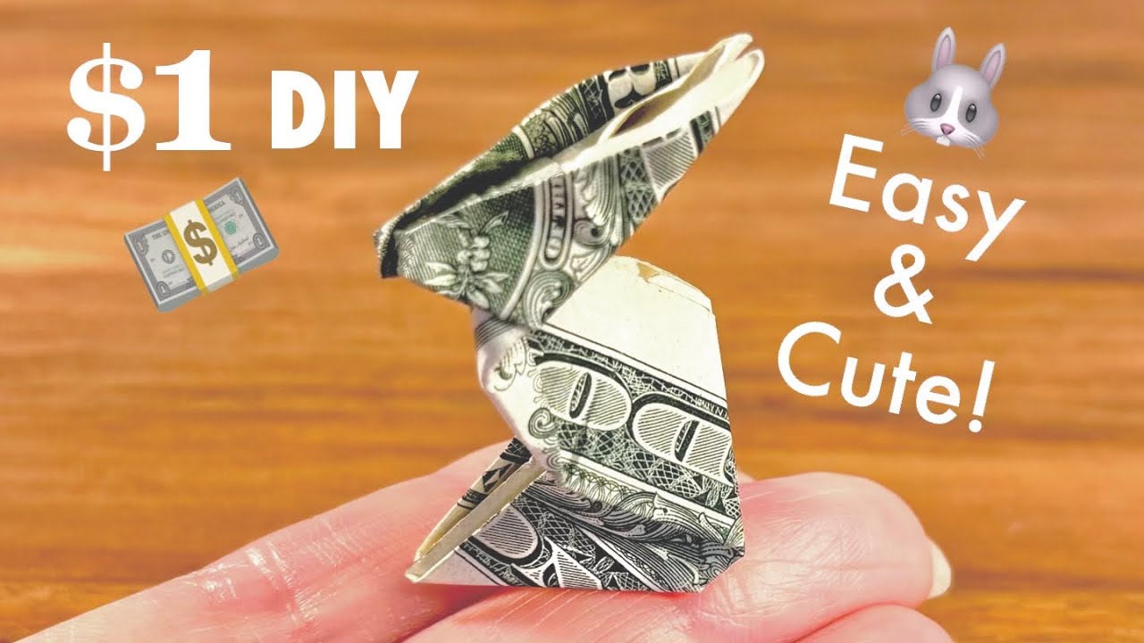 Money Rabbit Origami Step by Step Tutorial - Easter Dollar DIY Craft