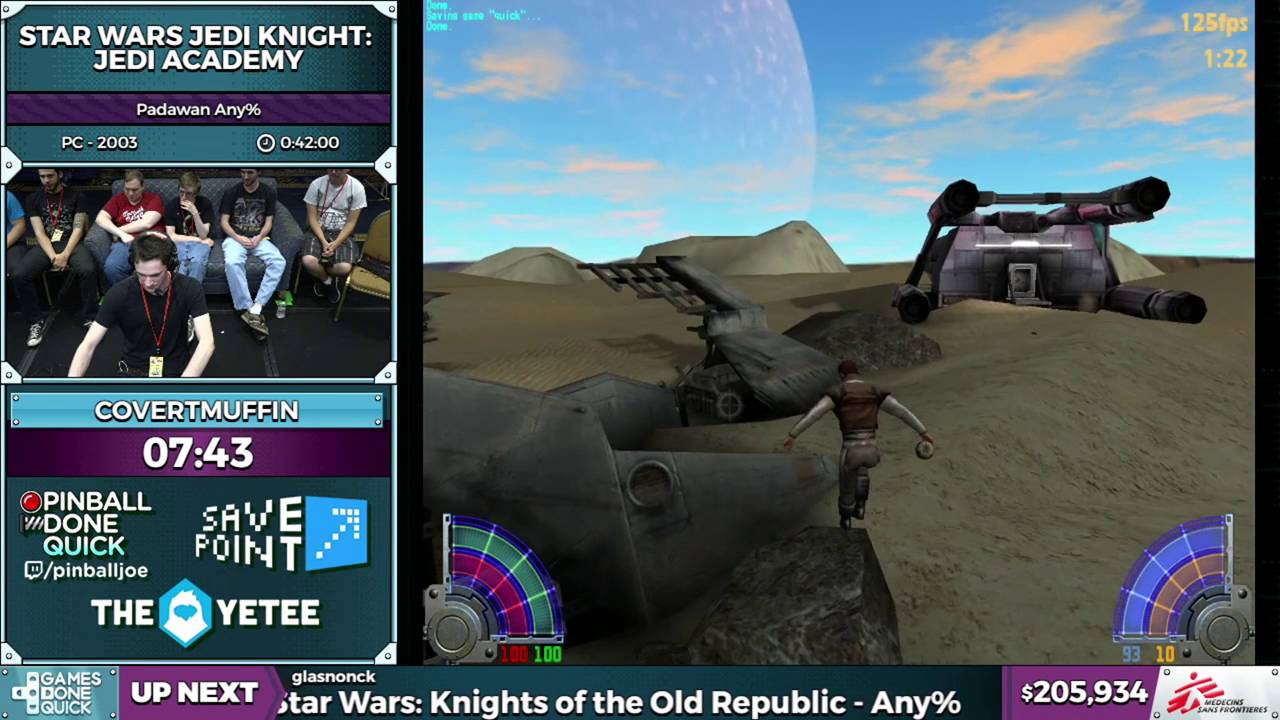 Star Wars: Jedi Knight - Jedi Academy by CovertMuffin in 0:37:11 - SGDQ2016 - Part 46