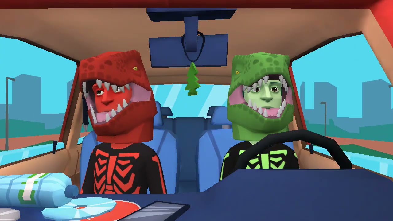 Evil Frog makes the yellow car crash and gets grounded