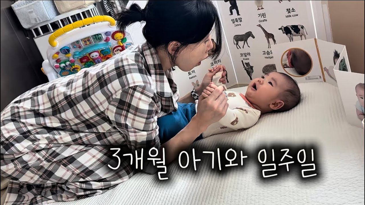 3개월 아기/포대기 도전/아기 웃음 소리/일주일 브이로그