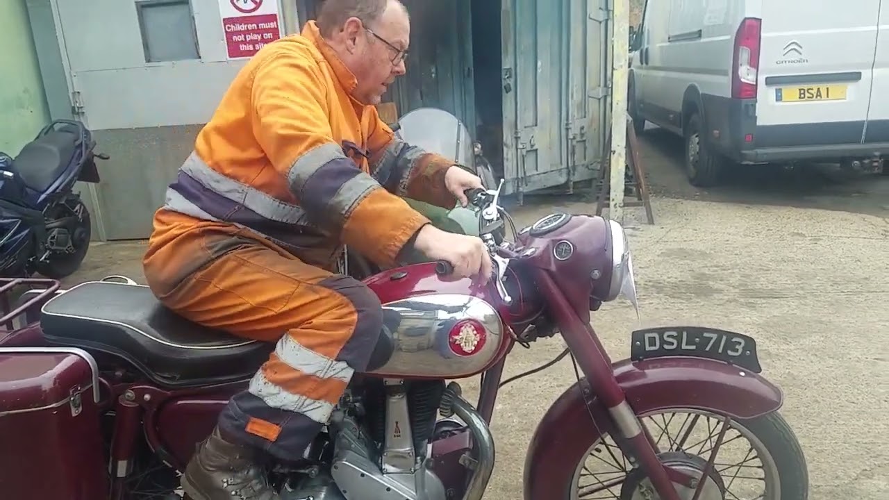 1955 BSA B33 500cc at Andy Tiernans #08669BSA