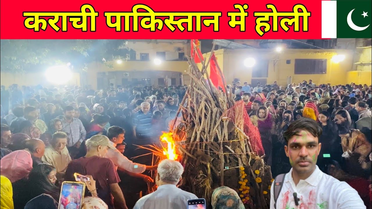 Celebrating Holi In Swami Narayan Mandir Karachi In Pakistan || Makhan Ram jaipal vlogs ||