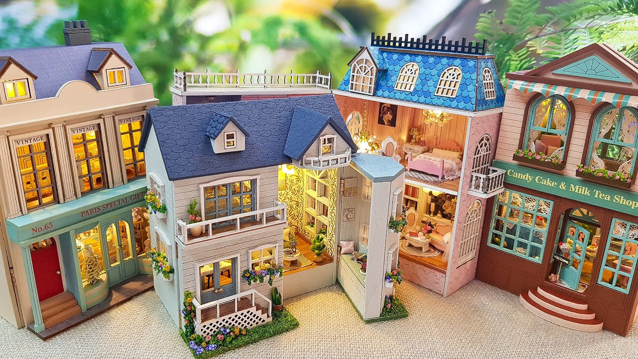 DIY small house series Romantic Castle, Warm house, Dessert shop, Gift shop miniature dollhouse kit
