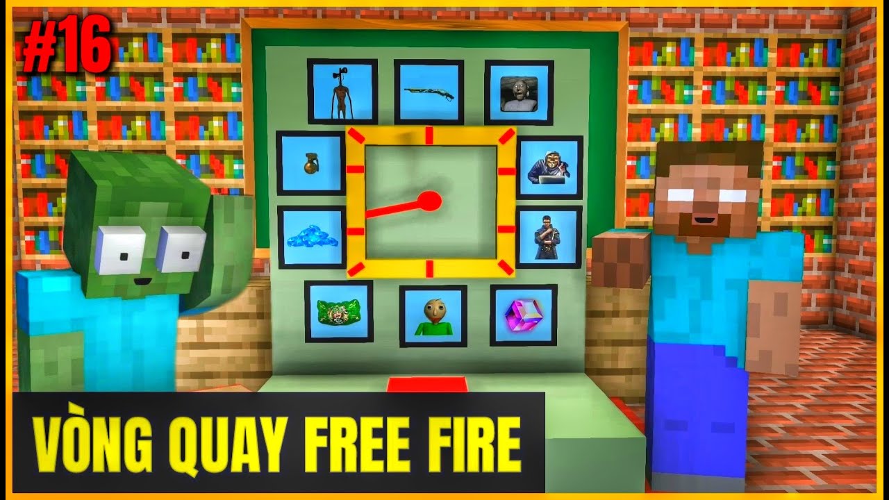 [ Lớp Học Quái Vật ] VÒNG QUAY MAY MẮN FREE FIRE | Minecraft Animation