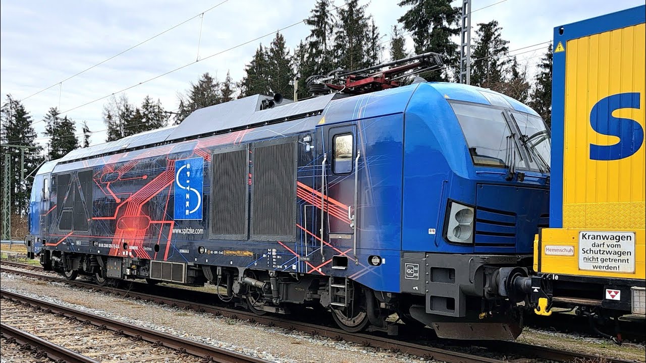 Geltendorf: Schöne Lok, 248 028 SPITZKE mit Kran in Abstellung, EC➡️München, BR612, & S-Bahnen
