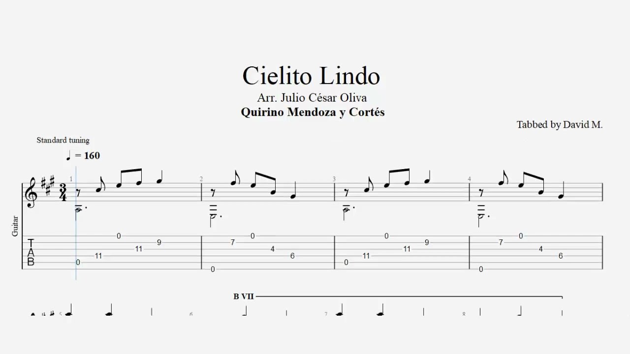 Cielito Lindo - Fingerstyle TAB (Julio César Oliva)