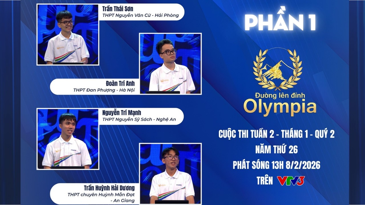 Đường lên đỉnh Olympia mới nhất 08/02/2026 | Trận đấu có cổ động viên 