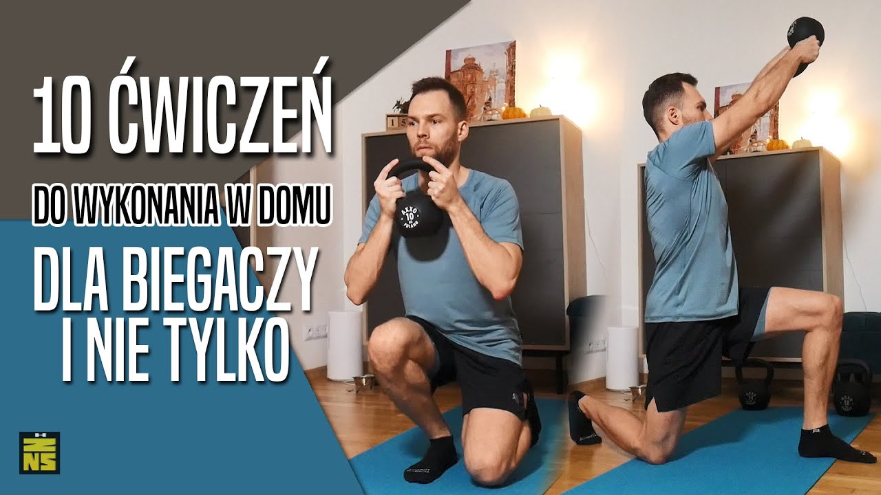 10 ćwiczeń dla biegaczy do wykonania w domu z kettlami lub hantlami