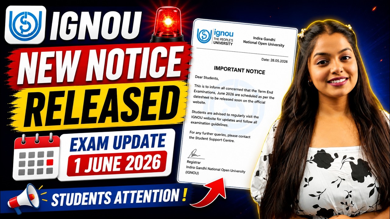 IGNOU New Notice Released 😱 Exam Update June 1, 2026 | Students Attention | IGNOU Latest Update