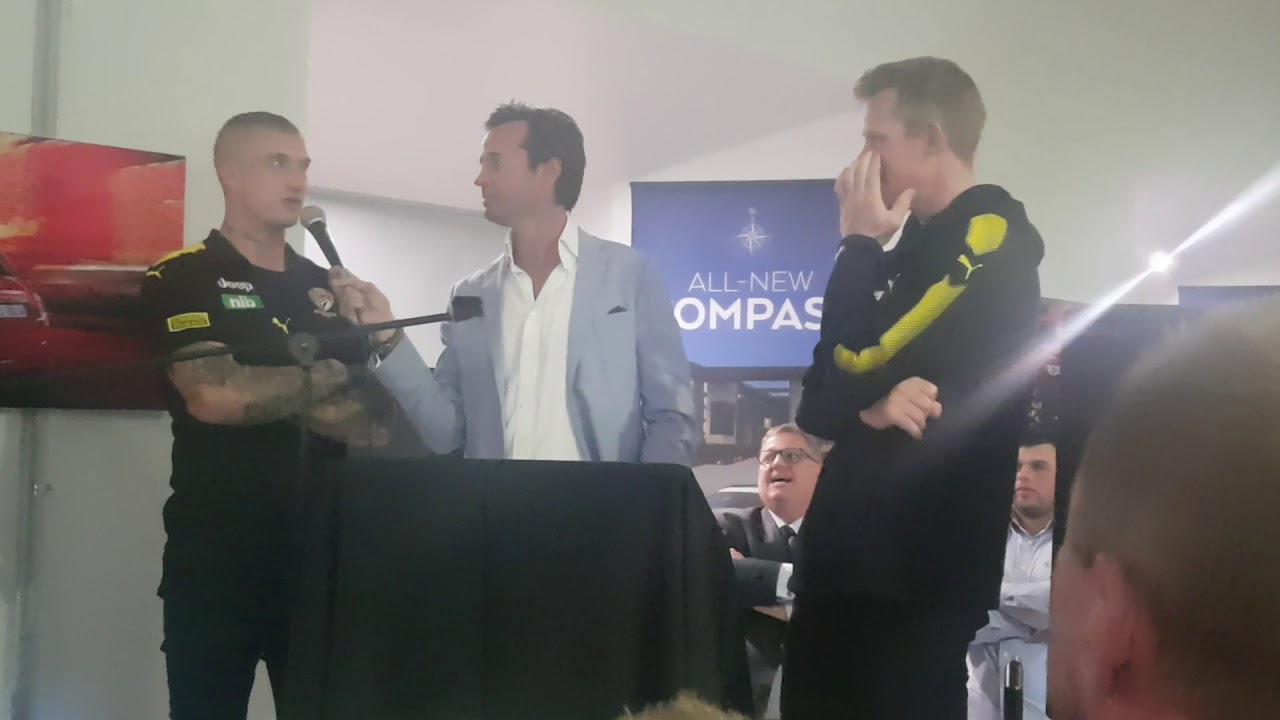 Dustin Martin Jack Riewolt and Hamish McLoughlin at Berwick Jeep SRT Trackhawk launch night