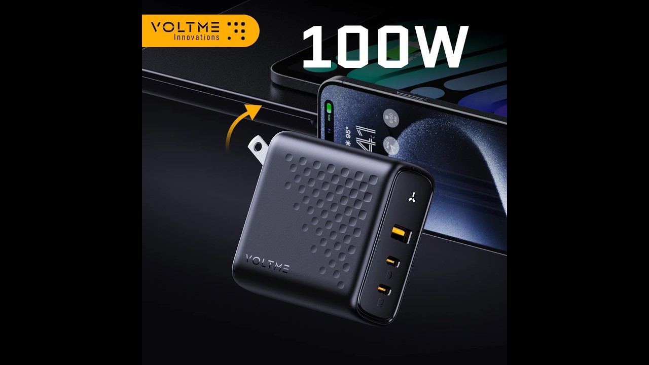 VOLTME 100W GaN Charger For Macbook Tablet USB Type C Charger Fast Charging Charger For iPhone 15 14