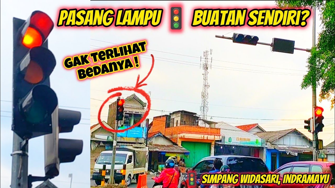 AKHIRNYA PASANG LAMPU MERAH 🚦 BUATAN SENDIRI TENGAH MALEM?| TRAFFIC LIGHT SIMPANG WIDASARI INDRAMAYU
