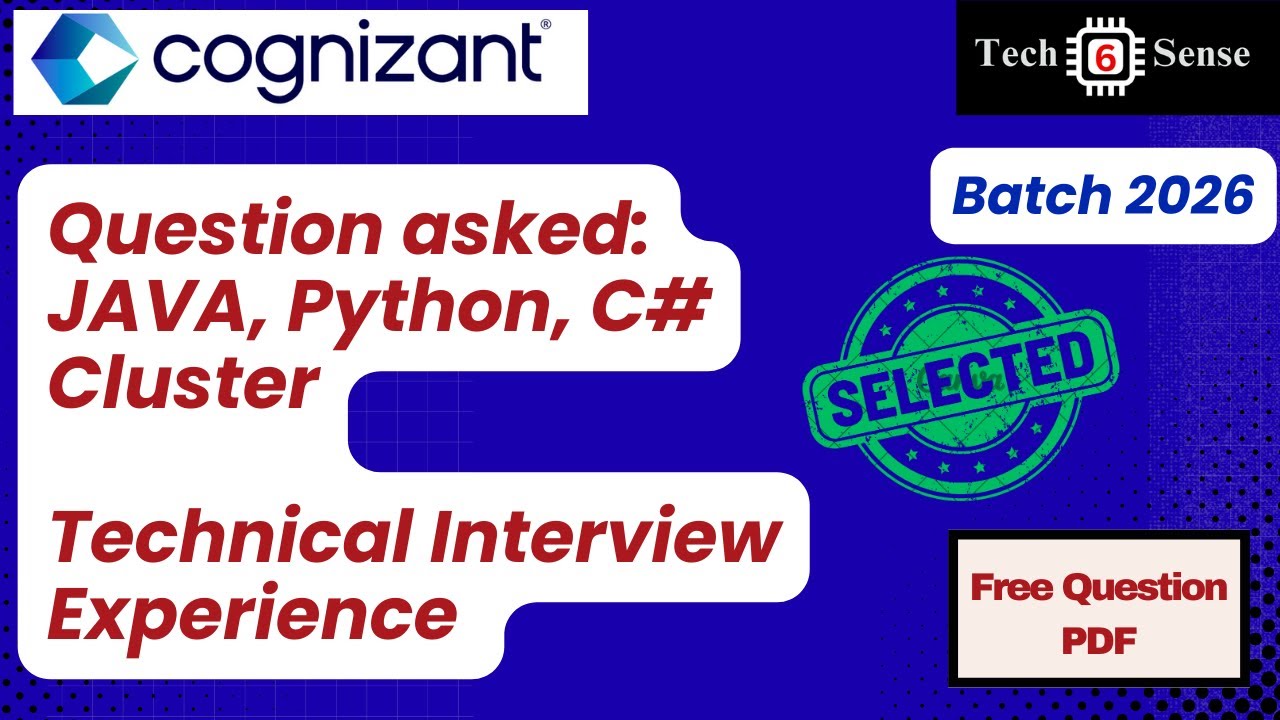 🎯 Question Asked in Cognizant 2025 | Communication, Aptitude & Technical Rounds Explain |One Shot