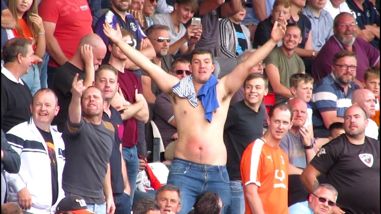 FANS GO CRAZY - Lincoln City  v Luton Town