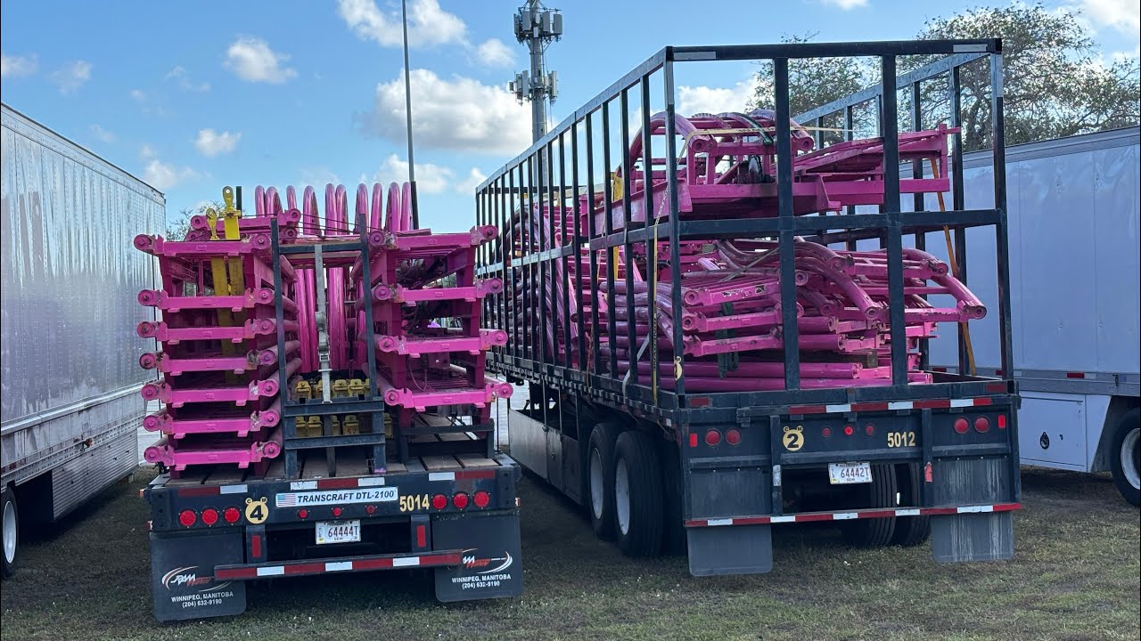 Miami Dade County Fair set up video #3, More rides have arrived and set up has started. #fair 