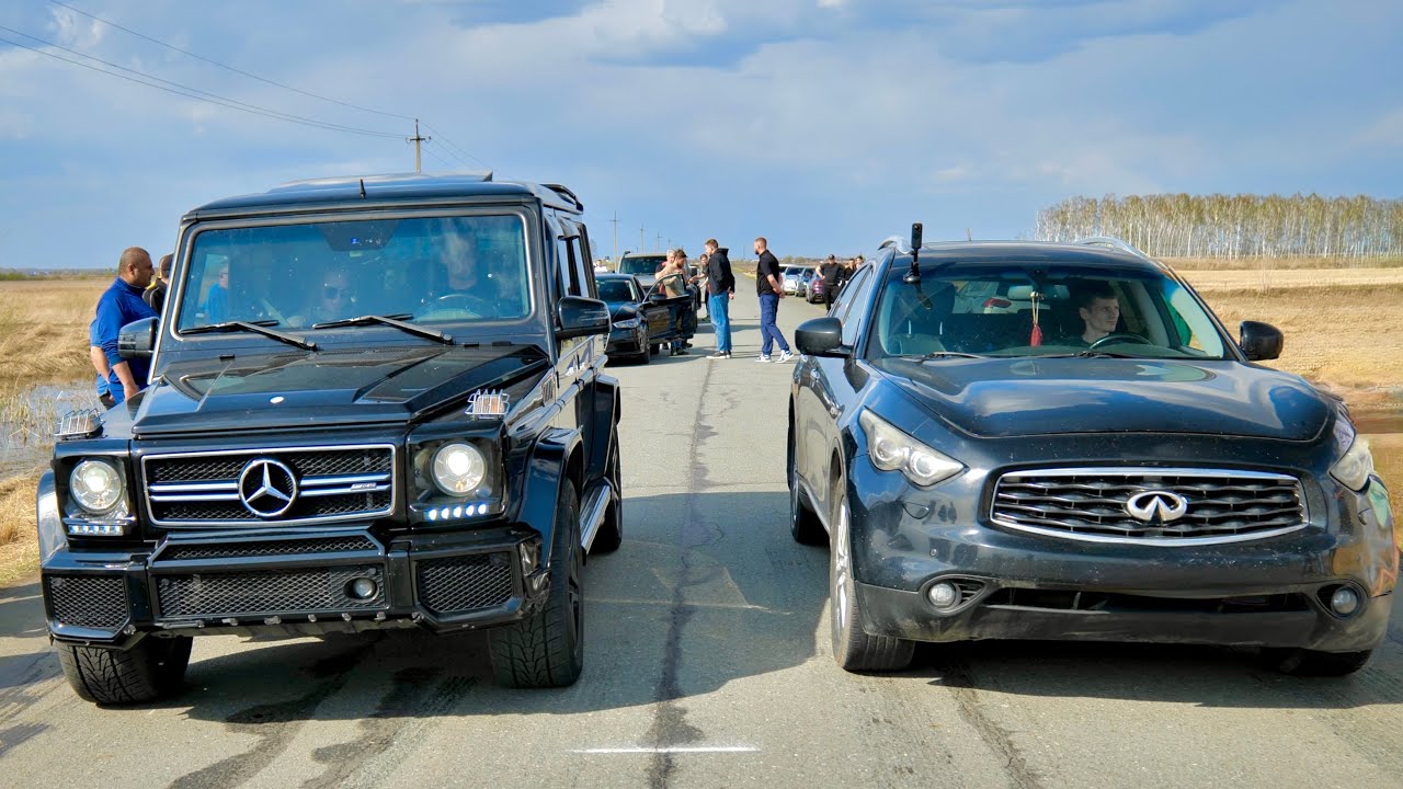 Mercedes G55 AMG vs Infiniti F50S + BMW X5 50i + Mercedes S500 vs Infiniti FX45