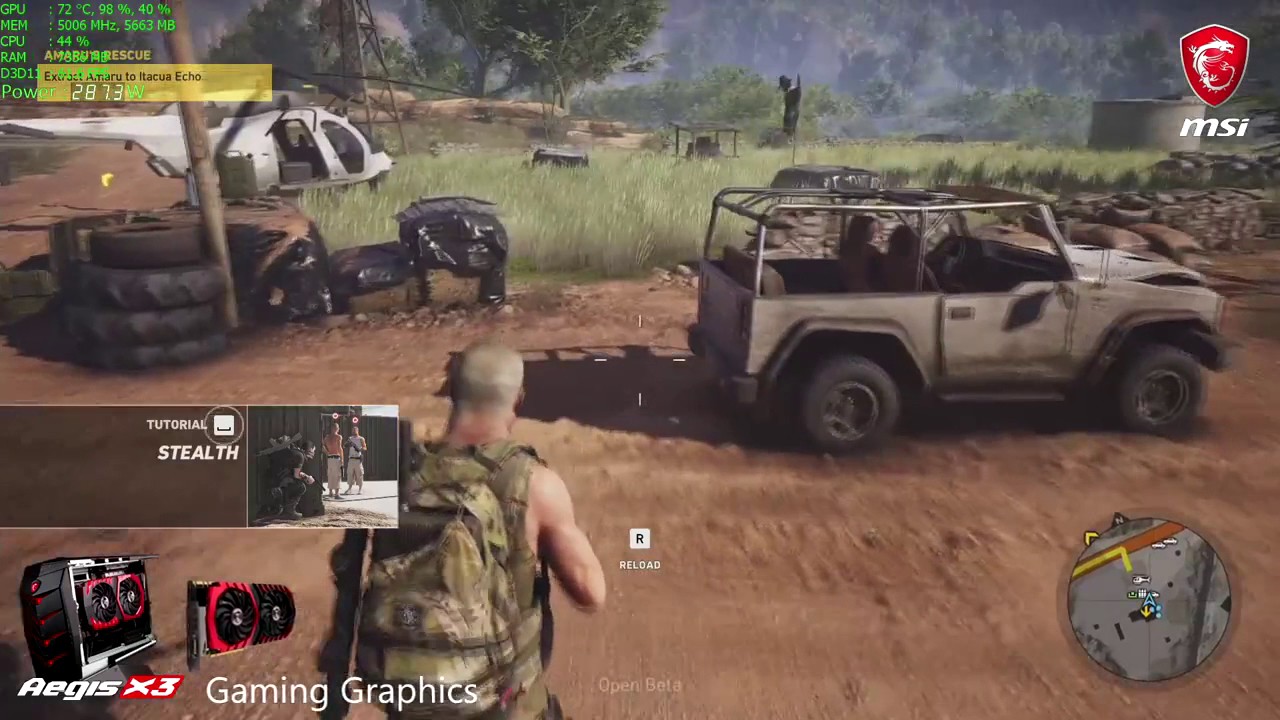 Test de l'Aegis X3 avec carte graphique GTX 1080 8 Go : Ghost Recon Open Beta